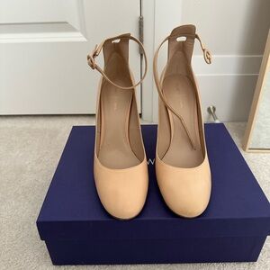 Elegant Nude Women's Heels with Ankle Strap